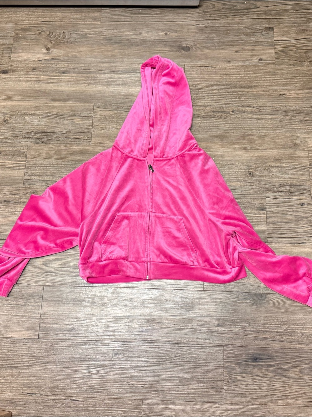 Fashion Nova Crop Hot Pink Hooded Zip Jacket